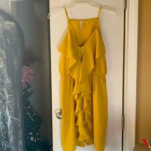 Mustard ruffle dress